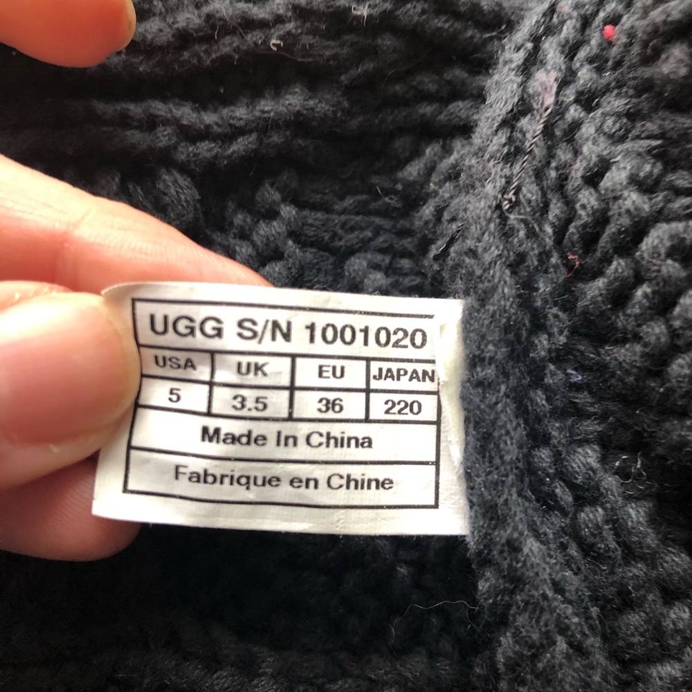 Ugg Knit Boots Patchwork Tall Black Bleached Full… - image 7